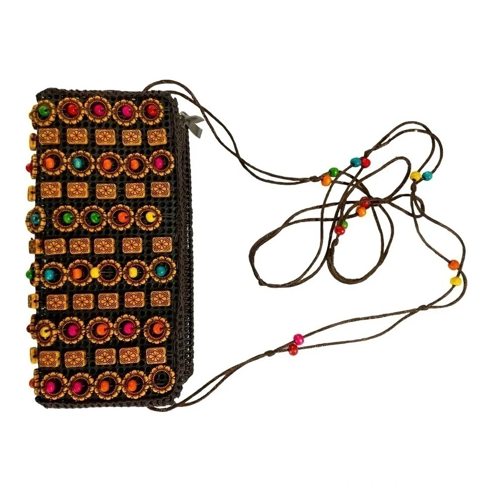 Beats mini sling crossbody bag in beautiful brown color with coconut shell